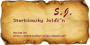 Sterbinszky Jolán névjegykártya