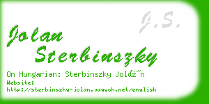 jolan sterbinszky business card